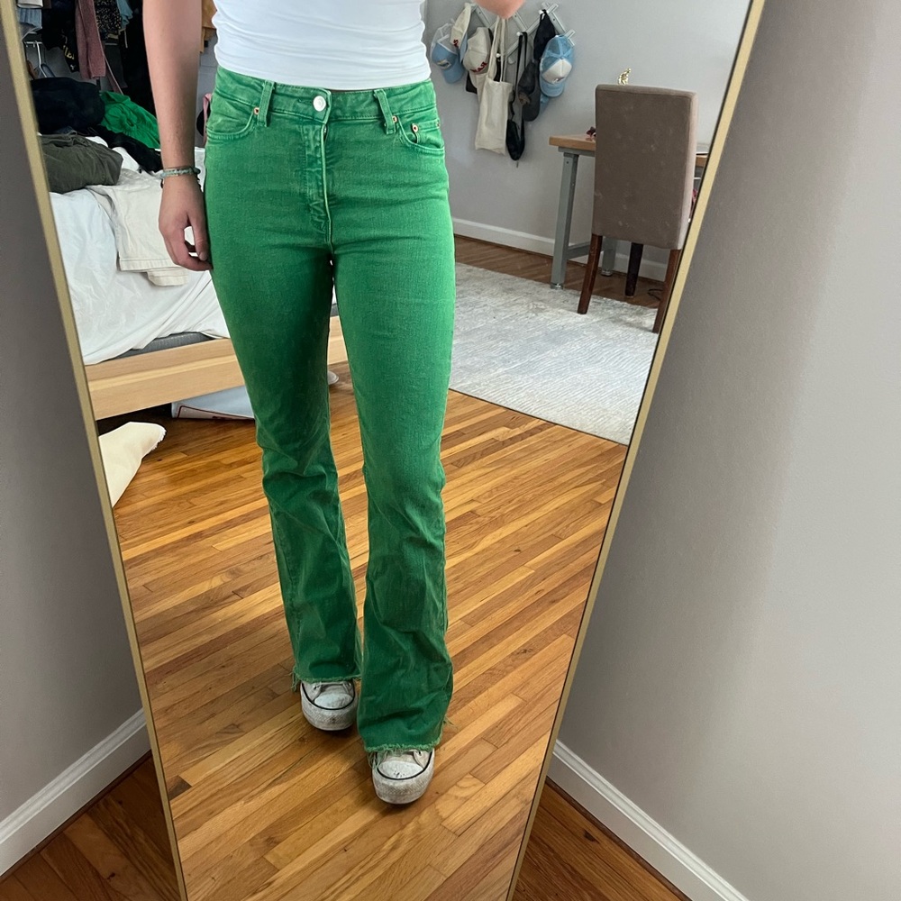Green Flare Jeans